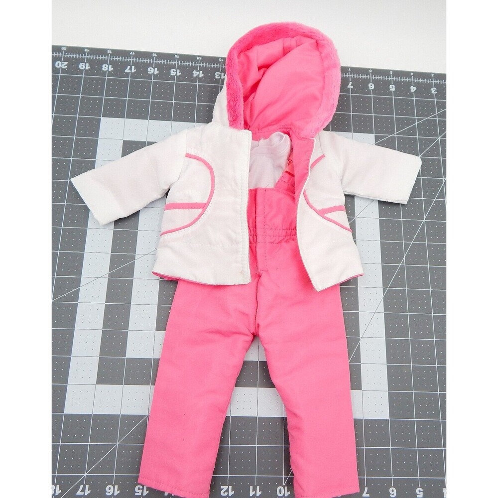 Emily Rose Clothing White Pink Snowsuit 18 Inch Doll Outfit Coat Pants